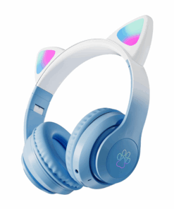 Foldable Wireless Cat-Ear Headphones - Blue