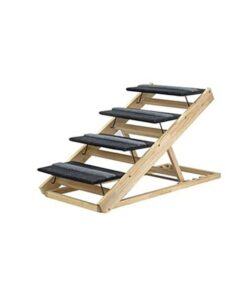 Foldable Wooden Dog Ramp & Stairs - Non-Slip Adjustable Portable Pet Steps