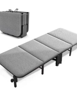 Folding Bed with Memory Foam Mattress 75" x 28" Sturdy Metal Frame & Wheels