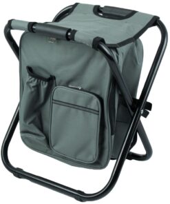 Folding Camping Stool with Built-in Cooler Bag & Shoulder Straps