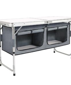 Folding Camping Table Aluminum Portable with 3-Level Height Adjustable