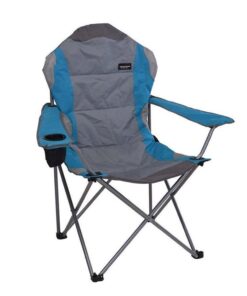 Folding Chair with Cup Holder and Carry Bag - Jumbo Deluxe Design - Blue