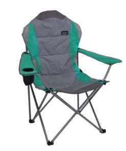 Folding Chair with Cup Holder and Carry Bag - Jumbo Deluxe Design - Green