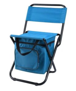 Folding Cooler Bag With Chair - Blue