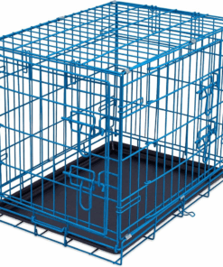 Folding Metal Pet Crate Cage Blue - M