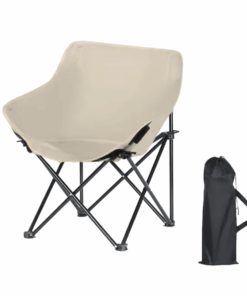 Folding Outdoor & Camping Chair with Carrier Bag - Beige