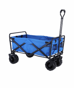Folding Outdoor Utility Wagon - Large Wide Wheel - Blue