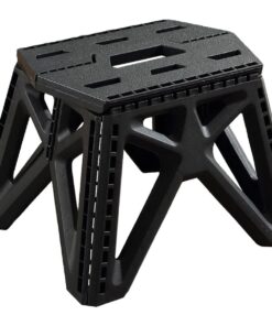 Folding Step Stool Portable Fishing Chair With Handle For Outdoor Camping - Black