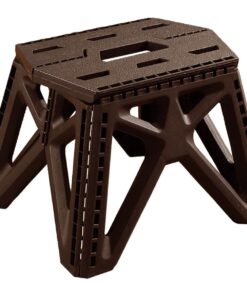 Folding Step Stool Portable Fishing Chair With Handle For Outdoor Camping - Brown