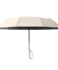 Folding Umbrella Automatic Sun Umbrella Windproof Suitable for 2-3 People - Beige