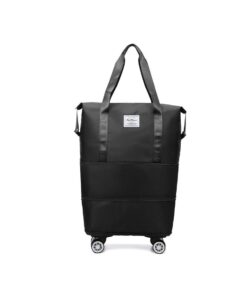 Folding Waterproof Large Capacity Travel Bag Luggage Bag - Black