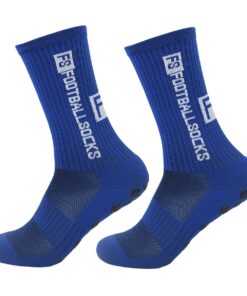 Football Anti-slip Socks for Adult Men Athletic Socks crew neck high socks - Blue