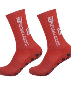 Football Anti-slip Socks for Adult Men Athletic Socks crew neck high socks - Red