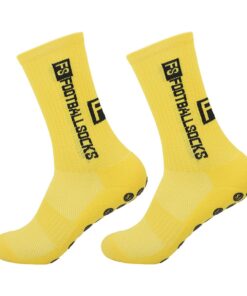 Football Anti-slip Socks for Adult Men Athletic Socks crew neck high socks - Yellow