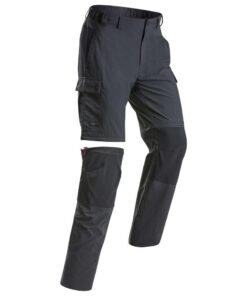 Fordaz Men's Mountain 100 Trekking Durable 2-in-1 Zip-Off Trousers - Smoked Black - XL