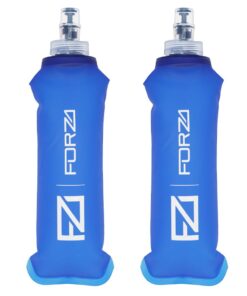 FORZA 500ml Premium Soft Flask Collapsible Running Water Bottle (Set of 2) - Blue
