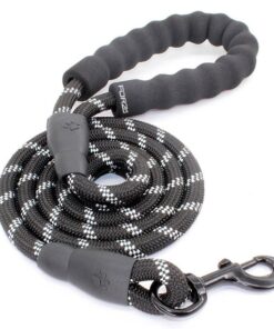 FORZA Running Hiking Walking Padded Dog Lead/Leash - Thick Rope - 1.2m Long - Black