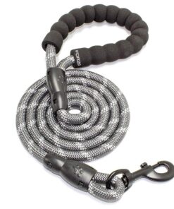 FORZA Running Hiking Walking Padded Dog Lead/Leash - Thick Rope - 1.2m Long - Grey
