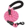 FORZA Running Hiking Walking Padded Dog Lead/Leash - Thick Rope - 1.2m Long - Pink