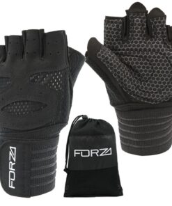 Forza Weight Lifting Gloves/Gym Gloves Non-Slip Padded with Wrist Support - M