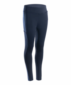 Fouganza Kids' Horse Riding Leggings Fullgrip 500 - Navy Print - 8 years