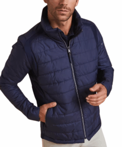 Fouganza Men's Horse Riding Light Padded Jacket - Blue Black/Dark Blue - L