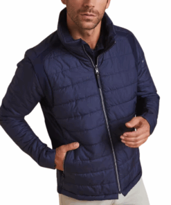 Fouganza Men's Horse Riding Light Padded Jacket - Blue Black/Dark Blue - S