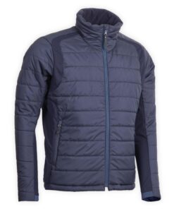 Fouganza Men's Lightweight Riding Down Jacket, Blue, Black/Turquoise Blue - XS