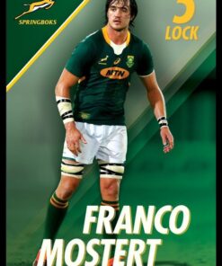 Franco Mostert - Springbok Rugby Poster with Black Frame