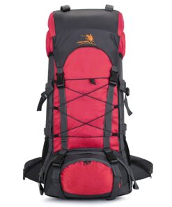 Free Knight 60L Hardback Camping Backpack with Rain Cover FK008 - Red