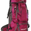 Free Knight 60L Water Resistant Camping Backpack with Rain Cover - Magenta