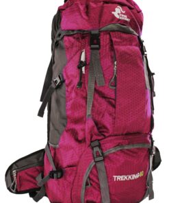 Free Knight 60L Water Resistant Camping Backpack with Rain Cover - Magenta