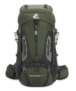 Free Knight FK0397 60L Water Resistant Camping Backpack with Rain Cover - Green