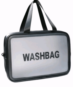 Frosted Large Capacity Waterproof Toiletry Bag With Handle - Black