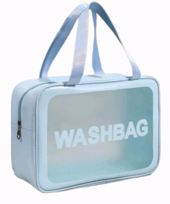 Frosted Large Capacity Waterproof Toiletry Bag With Handle - Blue