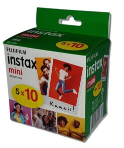 Fujifilm Instax Film Mini Five Pack (50 Sheets) White