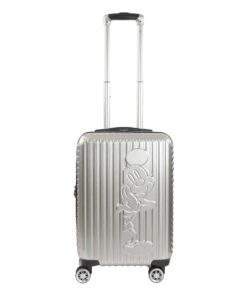 FUL - Disney - Mickey Mouse Luggage Spinner Suitcase - 56cm Striped Silver