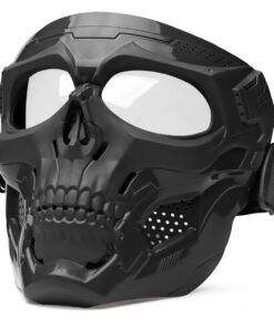 Full Face Motorcycle GelSoft Paintball Airsoft Mask NTMS220 Black Clear
