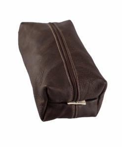 Full Leather Toiletry Bag - Buffed Brown