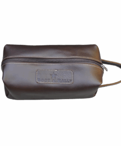 Full Leather Toiletry Bag - ChocBrown