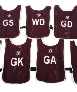 Fury Netball Bibs With Positions - Set Of 7 - Maroon