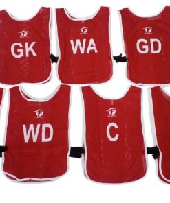 Fury Netball Bibs With Positions - Set Of 7 - Red