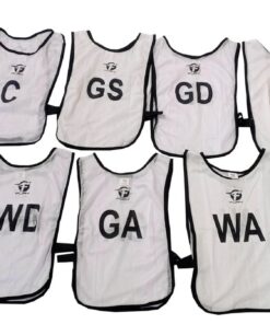 Fury Netball Bibs With Positions - Set Of 7 - White