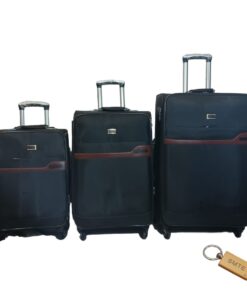 G4 Premium 3-Piece Suitcase Set: Black+ Smte Keyring