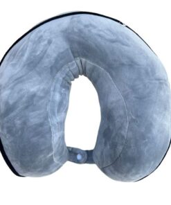 Gadget Boost Travel Neck-Pillow with Fastener - Foam Filled - black grey