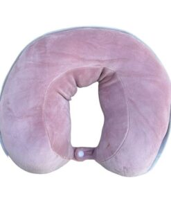 Gadget Boost Travel Neck-Pillow with Fastener - Foam Filled - Pink