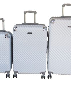 GAILY 3-PCS White ABS Hardside Luggage Set Spinner Wheels&Combination Lock