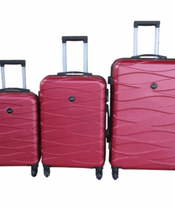 Gaily 3-Piece Red ABS Luggage Set - Durable, Lightweight Spinner Suitcases