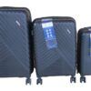 GAILY Black PP Hard-shell Luggage Set with Spinner Wheels and Lock - 3-Piece