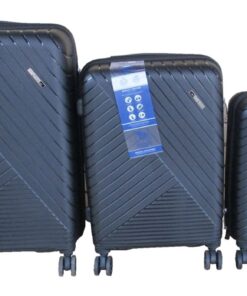GAILY Black PP Hard-shell Luggage Set with Spinner Wheels and Lock - 3-Piece